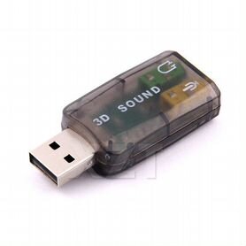 Внешняя звуковая карта USB, 2 разъёма 3,5 jack