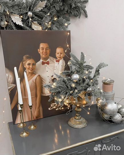 Портрет по фото на холсте