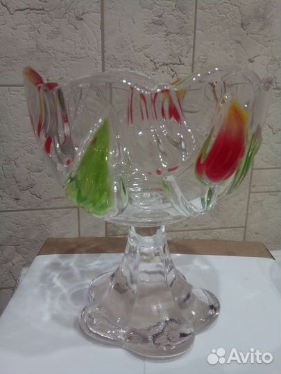 Вазы для фруктов на ножке стекло, цена за 1 шт