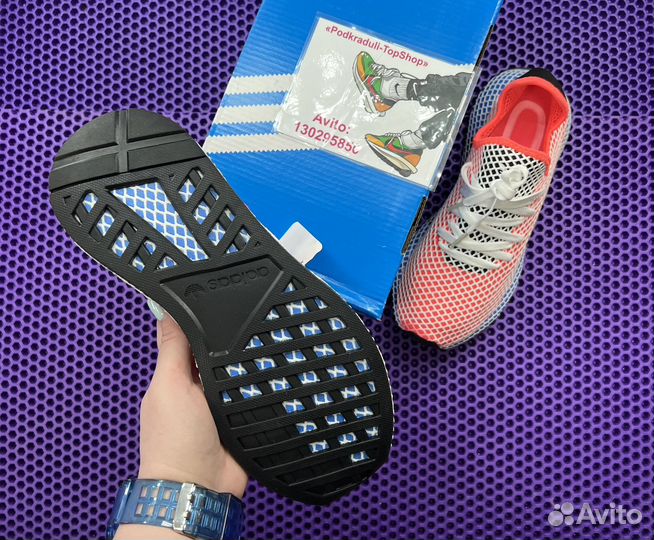 Adidas Deerupt Red Blue р.43-47 лето