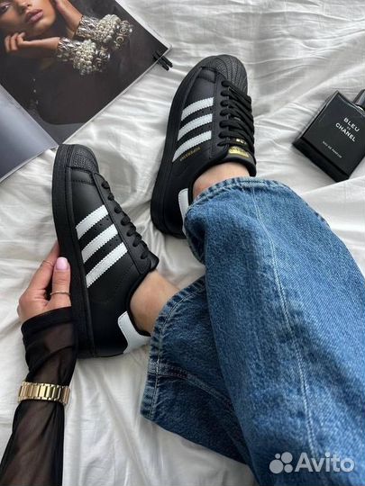 Кроссовки adidas superstar черные