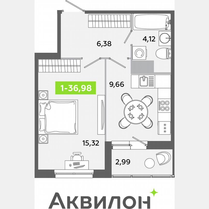 1-к. квартира, 37 м², 12/12 эт.