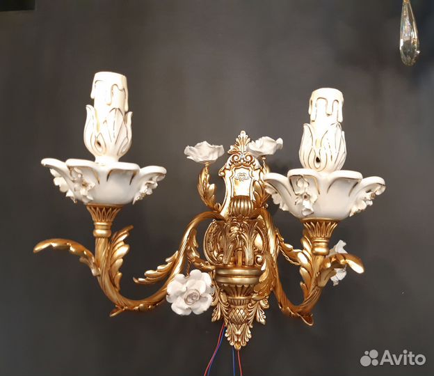 Бра бронза с фарфором. Новое