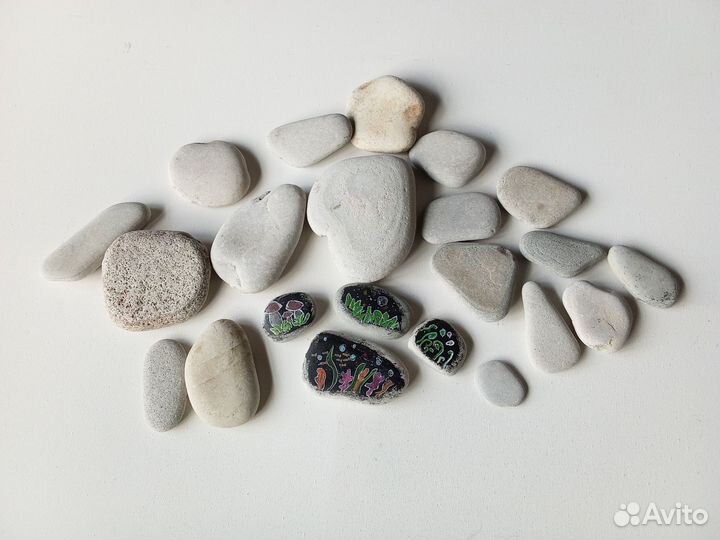 Камни плоские для росписи 18 штук набором