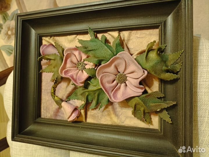 Картина из натуральной кожи