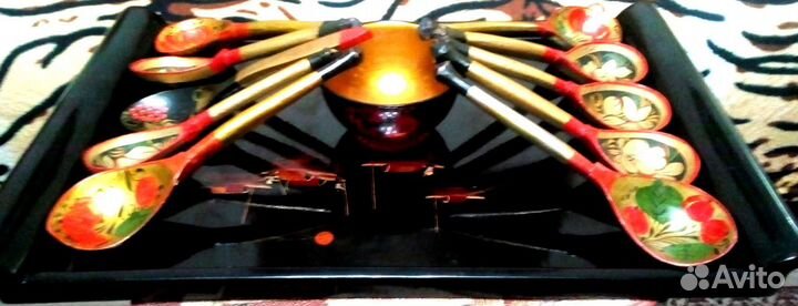 Деревянные ложки. Хохлома из СССР