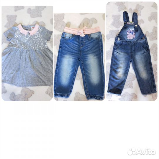 Платье джинсы комбинезон на девочку 80