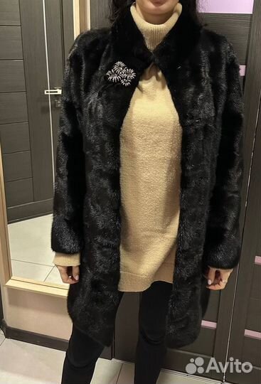 Шуба норковая размер 42-44 черная
