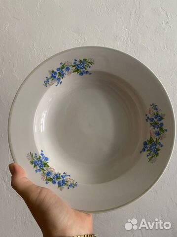 Тарелка Незабудки Дулево СССР для первых блюд