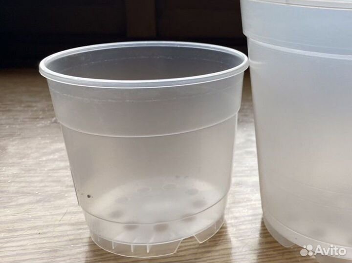 Горшки для орхидей новые прозрачные, 12 см