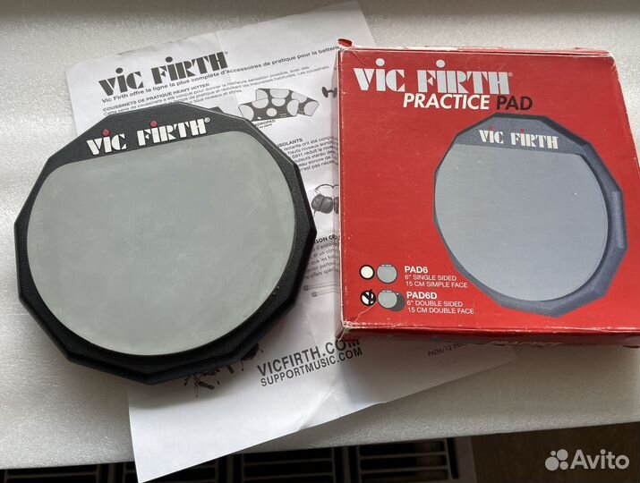 Двухсторонний Тренировочный пэд PAD6D Vic Firth
