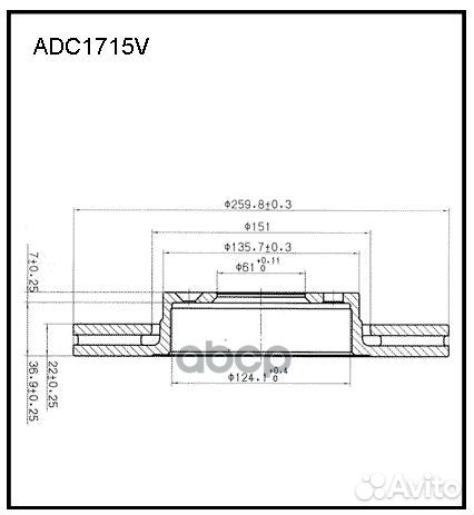 Диск тормозной перед ADC1715V allied nippon