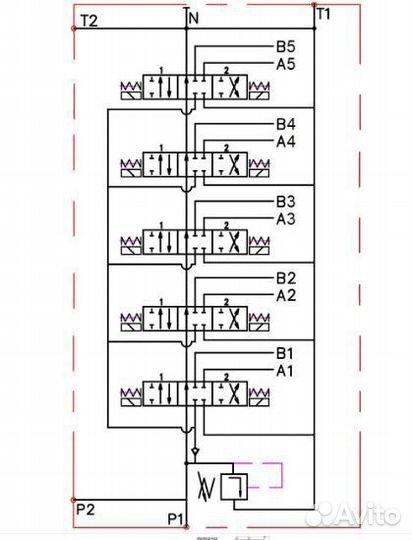 Распределитель 5 секций 40л/мин управление 24в