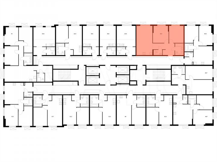 2-к. квартира, 58,1 м², 13/25 эт.