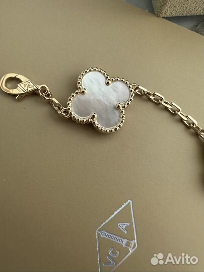 Браслет Van cleef золотой с перламутром