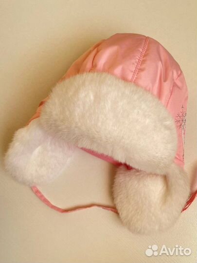 Шапка розовая зимняя для девочки