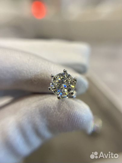 Серьги муассанит 1 ct