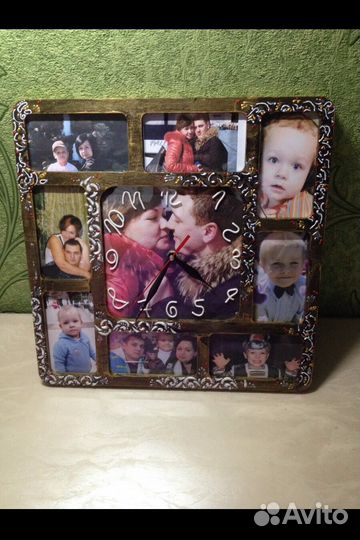 Часы с памятными фото, ручной работы