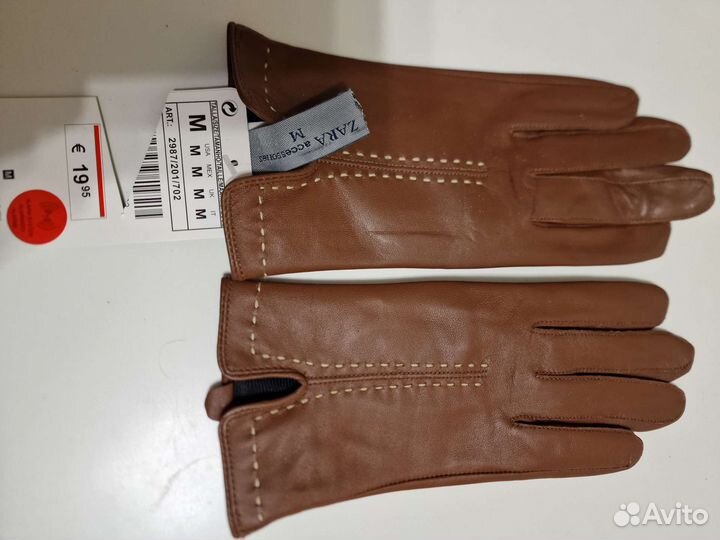 Перчатки женские кожаные новые