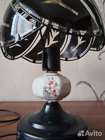Лампа настольная с абажуром винтаж