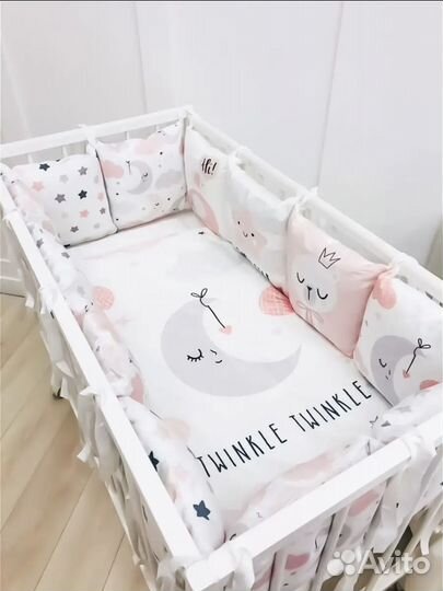 Бортики в детскую кроватку для девочки