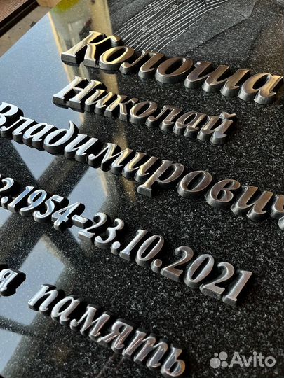 Буквы на памятник Ритуальные таблички из металла