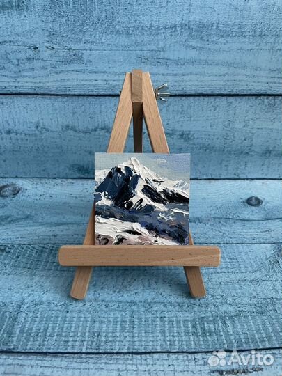 Горы - миниатюра картина маслом