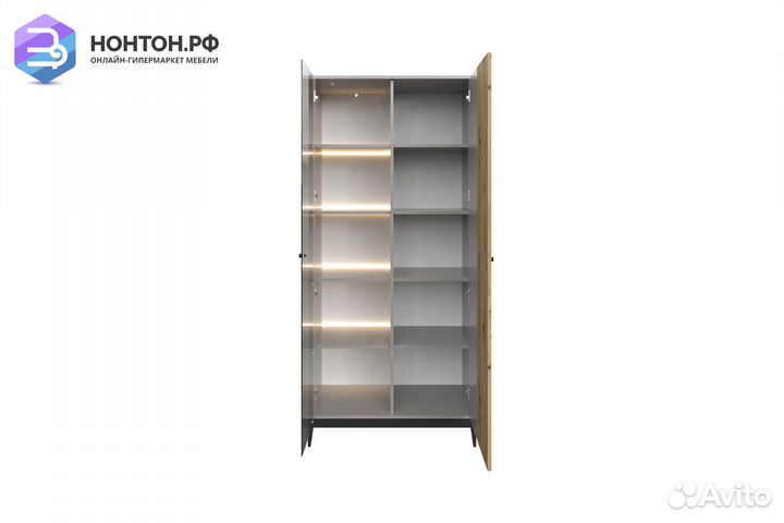 Шкаф-сервантАрианхолодныйсерый / дубартизан