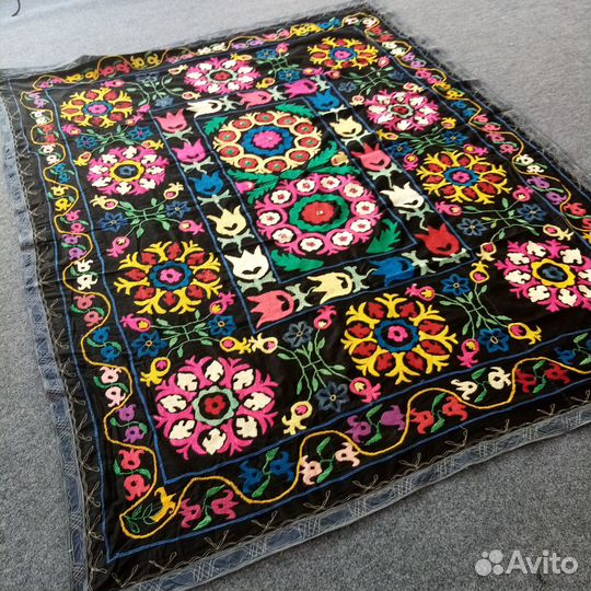 Узбекское винтажное сюзане. Панно, покрывало. 009