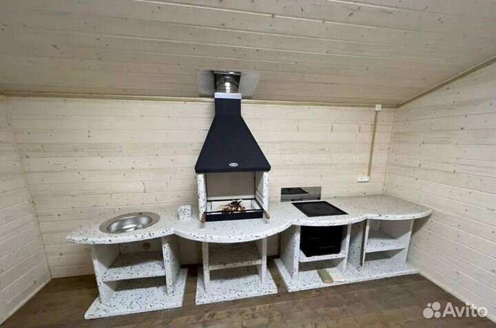 Мангальный комплекс, печь под казан, гриль зона с