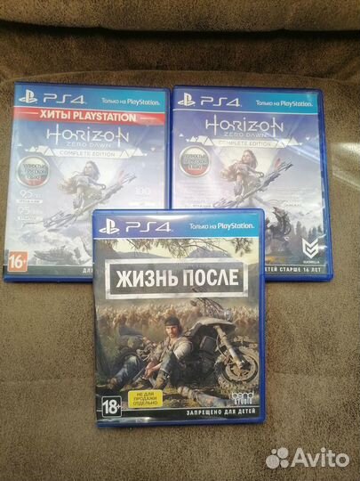 Игры на ps4 (Horizon 2шт и Жизнь после1шт)