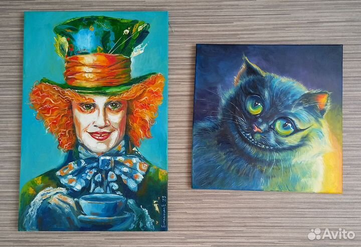Пара картин Шляпник и Чешир