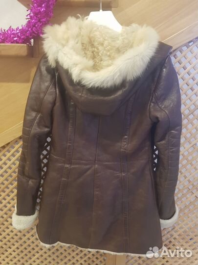 Дубленка кожаная женская 44