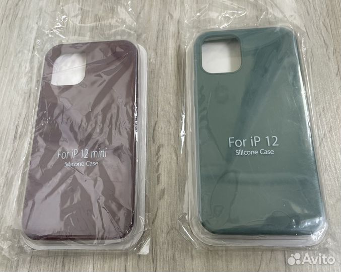 Чехол iPhone 12 mini 2шт новые зеленый и бордовый