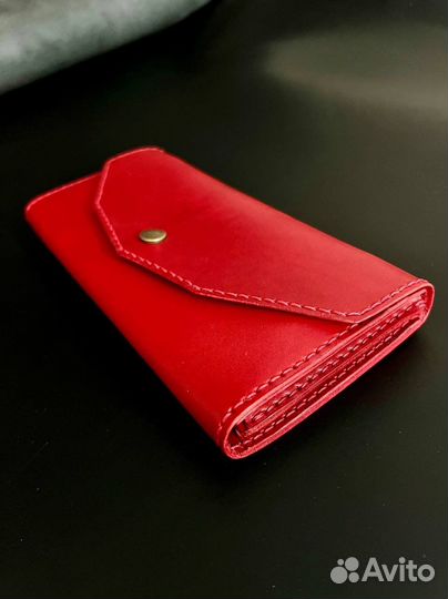 Женский кожаный кошелек ручная работа