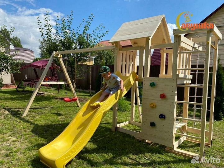 Игровая площадка для дачи с горкой и качелями
