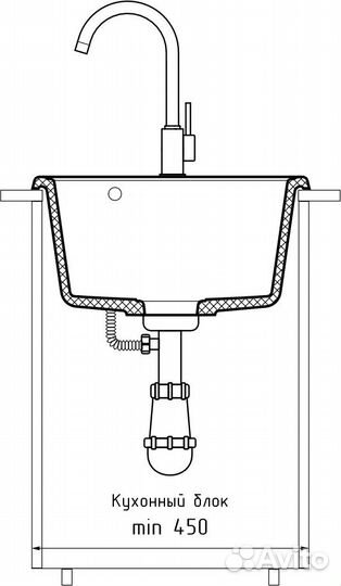 Мойка GranFest quarz GF-Z17 1-чаш. 420*480 (белый)