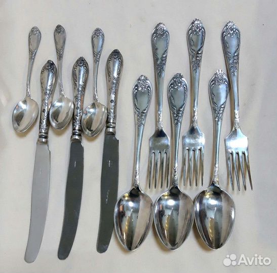 Набор столовых приборов мельхиор посеребрение.зиш