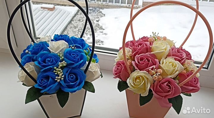 Букет из мыльных роз