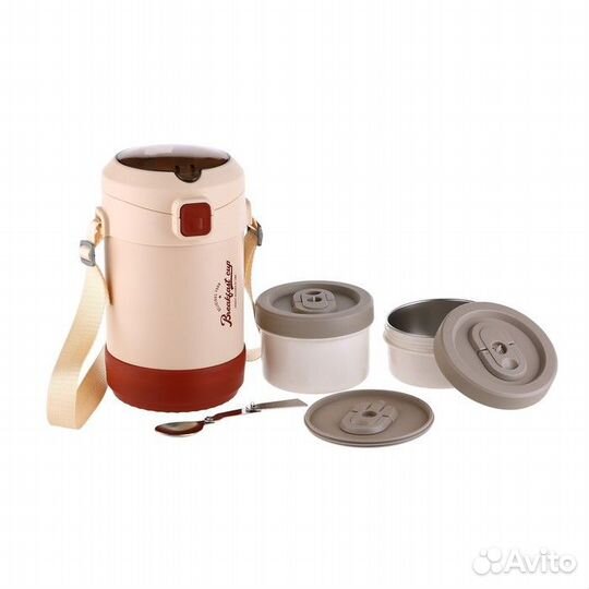 Термос для еды, 1.6 л, 2 контейнера, сохраняет теп