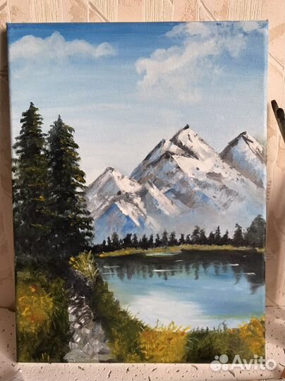 Картина маслом горный пейзаж