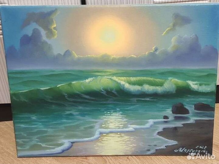 Картина маслом на холсте море