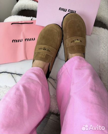 Мюли замшевые MIU MIU 