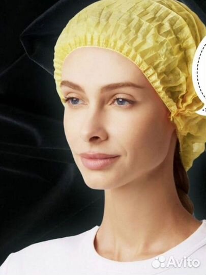 Шапочки одноразовые 100 шт+ маски одноразовые 100