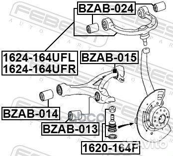 Сайлентблок рычага MB ML(W164) пер.подв. bzab-015