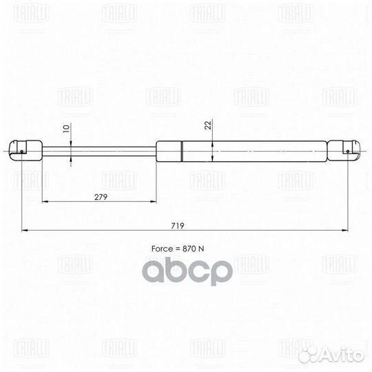 Амортизатор багажника VW caddy 04- GS1804 Trialli