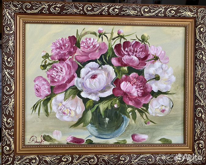 Картина «Пионы» масло холст