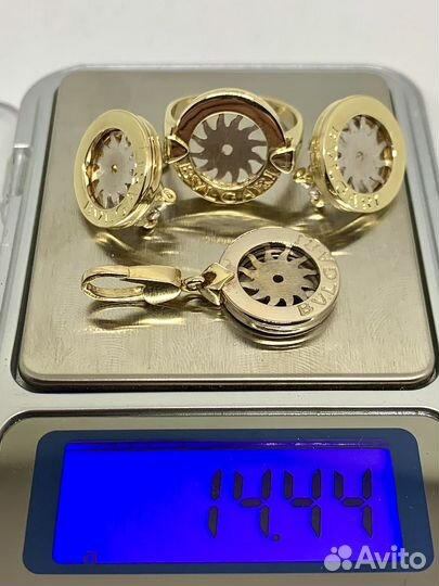 Bulgari серьги,кольцо,подвеска 585