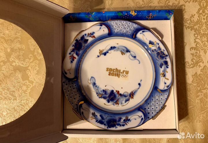 Тарелка (175 мм). Гжель Фарфор. Олимпиада Сочи
