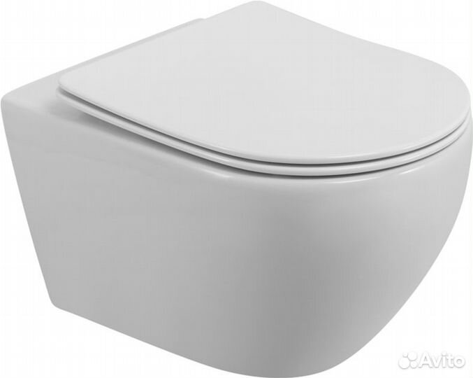 Унитаз подвесной Cezares Stream CZR-2426-TH-TOR/SC безободковый, с микролифтом